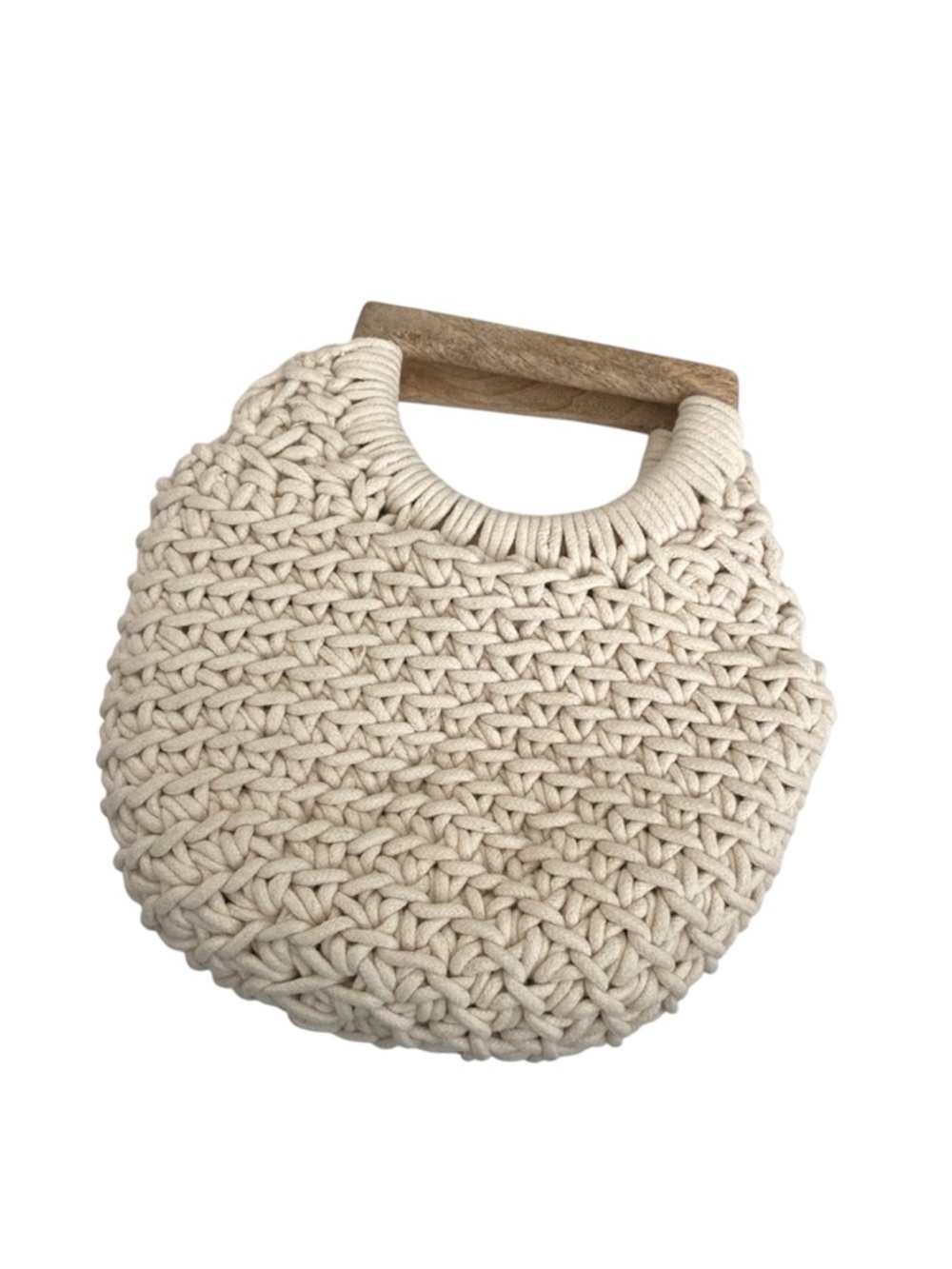 A.new day Cream Cotton Woven Clutch Bag